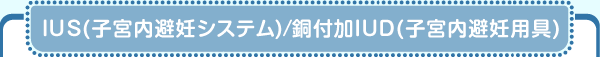 IUS(子宮内避妊システム)/銅付加IUD(子宮内避妊用具)